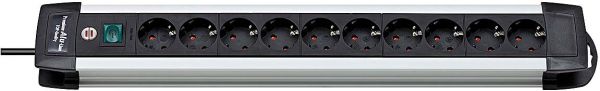 Premium Alu Line Steckdosenleiste 10 fach