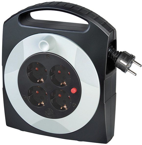 Primera-Line Kabelbox 4-fach schwarz/lichtgrau 5m H05VV-F 3G1,5
